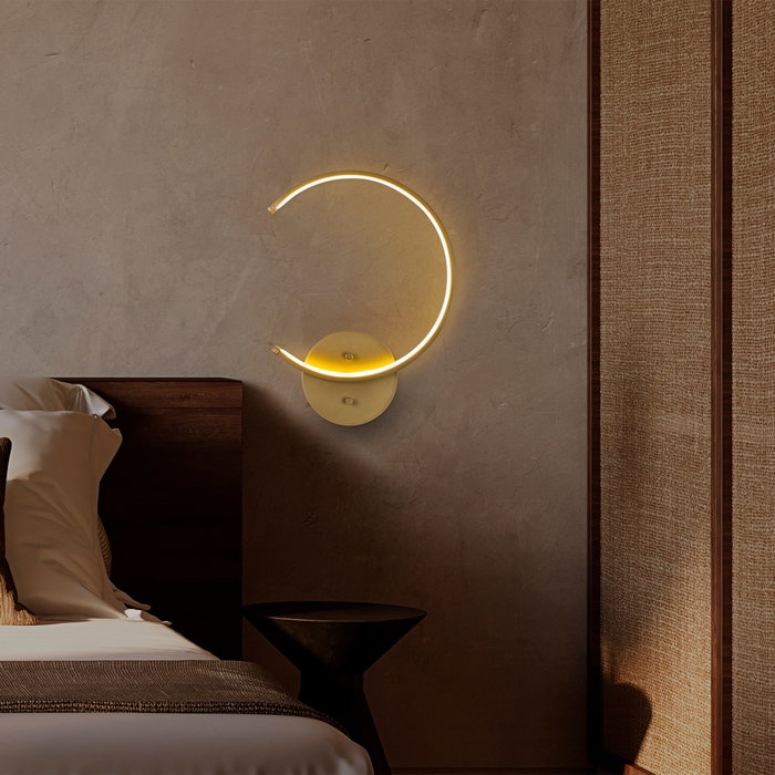 Opviq Moon - 13329 Lámpara de pared con acabado dorado y LED integrado